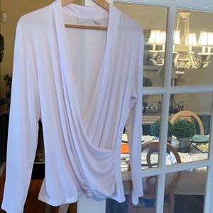 Christian Siriano white wrap tunic